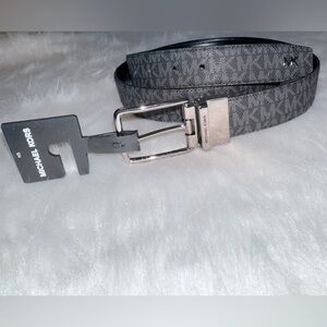 Michael Kors Reversible Logo Black&Gunmetal Adjustable to fit XS-Large Belt
